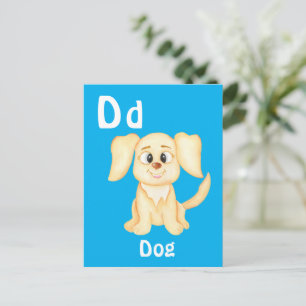 Dog personalise ABC: Letter D - Add Your Name Postcard