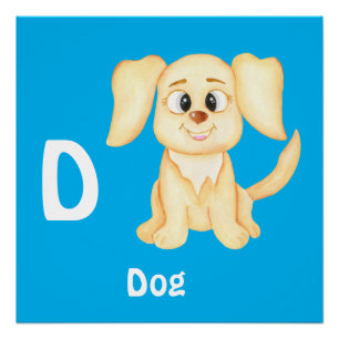 Dog personalise ABC: Letter D - Add Your Name Poster
