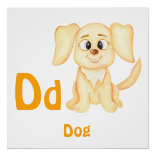 Dog personalise ABC: Letter D - Add Your Name Poster