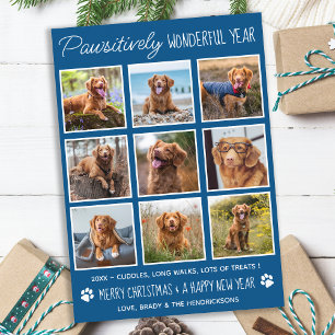Dog Personalised Year In Review Pet Photo Collage Holiday Card