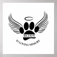 Dog Pet Angel Wings Memorial Custom Name
