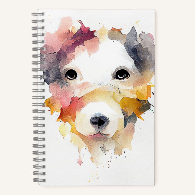 Dog Pet Animal Nature Watercolor Art Painting Notebook (Front)