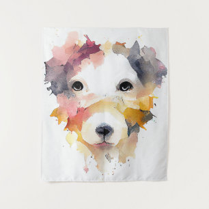 Dog Pet Animal Nature Watercolor Art Painting Tapestry