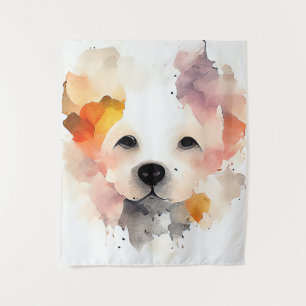 Dog Pet Animal Nature Watercolor Art Painting Tapestry