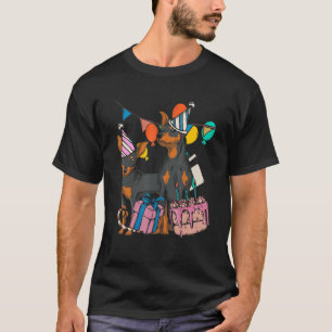 Dog Pet   Birthday Party Min Pin Dog   Min Pinsche T-Shirt