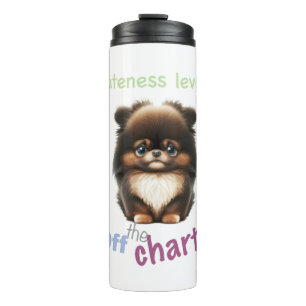 Dog Pet Cuteness Level Cute Adorable Funny Quote Thermal Tumbler