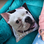 Dog Pet Funny Photo Besties Friends Bff Modern    Cushion<br><div class="desc">Customise your pillow with a photo capturing the adorable moments shared between you and your pet dog – a visual celebration of your special bond. The pillow is not just a cosy accent; it's a testament to the unbreakable friendship between you and your furry best friend.</div>