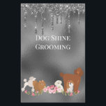 Dog Pet Grooming Sitting Business Glitter Flyer<br><div class="desc">This design may be personalised in the area provided by changing the photo and/or text. Or it can be customised by choosing the click to customise further option and delete or change the colour of the background, add text, change the text colour or style, or delete the text for an...</div>