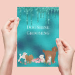 Dog Pet Grooming Sitting Business Glitter Flyer<br><div class="desc">This design may be personalised in the area provided by changing the photo and/or text. Or it can be customised by choosing the click to customise further option and delete or change the colour of the background, add text, change the text colour or style, or delete the text for an...</div>