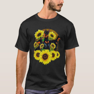 Dog  Pet Hippie Sunflower Dog Owner Floral Doberma T-Shirt