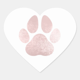 Dog Pet Lover Paw Rose Cute Heart White Sticker