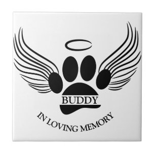 Dog Pet Memorial Custom Name Ceramic Tile