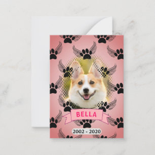 Dog Pet Memorial Custom Pink Card