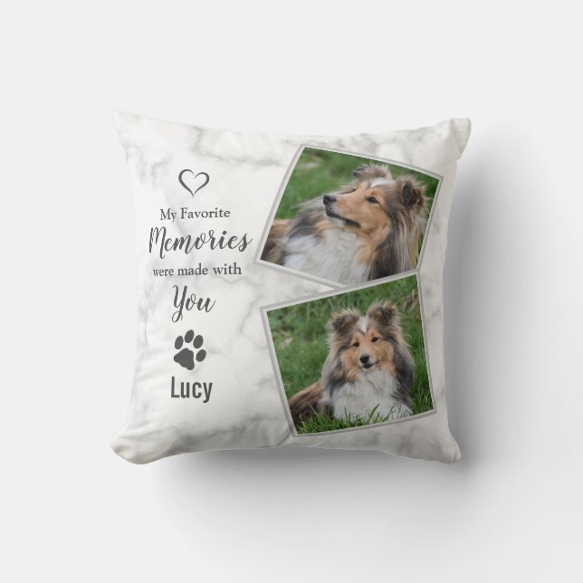 Dog Pet Memorial Sympathy Keepsake Photo Cushion (Front)