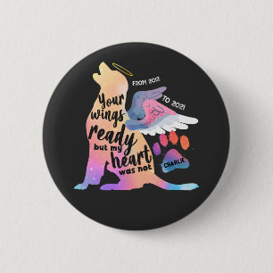 Dog Pet Memorial Watercolor Cute Design Love 6 Cm Round Badge