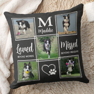 Dog Pet Memorials Keepsake Photo Collage Cushion