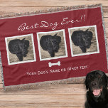 Dog Pet photo collage|Best Dog Ever|Instagram<br><div class="desc">This warm and cosy throw blanket features 3 different square photos of your dog - the best dog ever!! Click Customise and then upload your photos. Personalise with your dog's name or other text. Labrador Retreiver, Golden Retriever, German Shepard, Pug, Bull Dog, Beagle - whatever your breed, this keepsake will...</div>