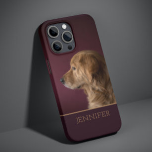 Dog Pet Photo Golden Retriever Personalised Name Case-Mate iPhone 14 Pro Case