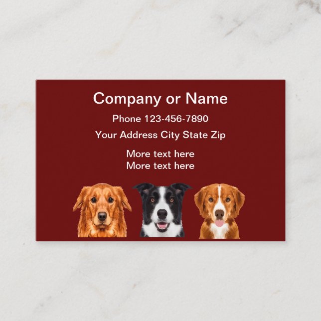 Dog Pet Services Theme Business Card (Front)