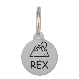 Dog Pet Tag on Grey