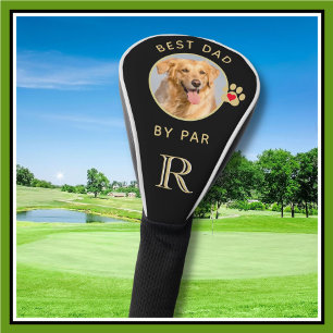 Dog Photo Best Dad By Par Custom Monogram Golf Head Cover