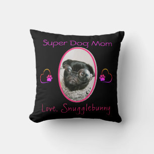 Dog Photo Best Dog Mum Ever Heart Paw Print   Cushion