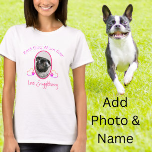 Dog Photo Best Dog Mum Ever Heart Paw Print T-Shir T-Shirt
