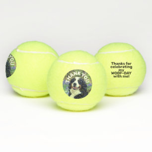 Dog Photo Birthday Favour Thank You Personalised Tennis Balls