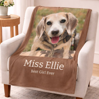 Dog Photo Blanket with Name