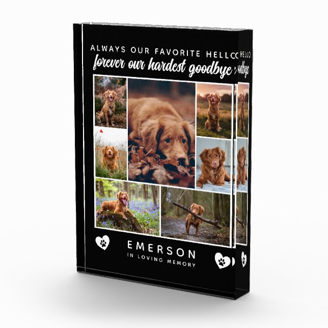 Dog Photo Block Collage Hardest Goodbye Memorial (Right)
