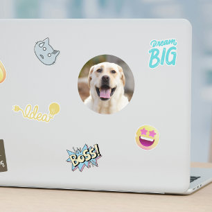 Dog Photo Classic Round Sticker
