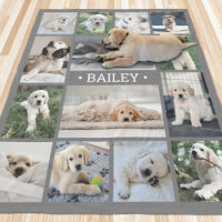 Dog Photo Collage Simple Modern Grey and White