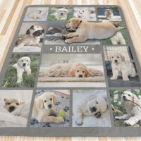 Dog Photo Collage Simple Modern Grey and White