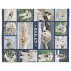 Dog Photo Collage Simple Modern Navy Blue & White