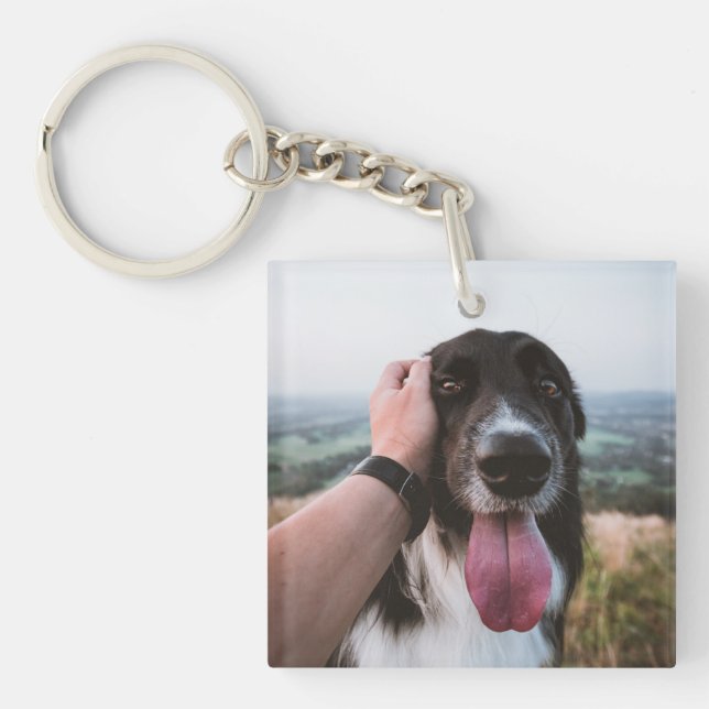 Dog Photo Gift For Dad Key Ring (Front)