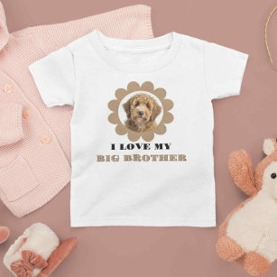 Dog Photo Gift for Kids Big Brother Sister Pet Bab Baby T-Shirt