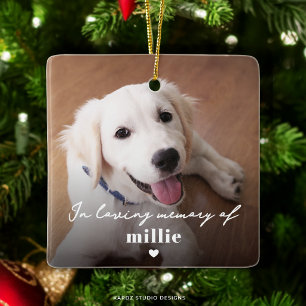 Dog Photo In Loving Memory Pet Memorial Ceramic Ornament