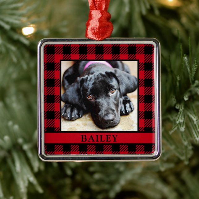 Dog Photo Metal Ornament (Tree)
