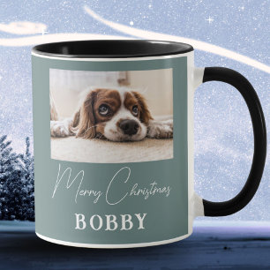 Dog Photo Minimalist Merry Christmas  Mug