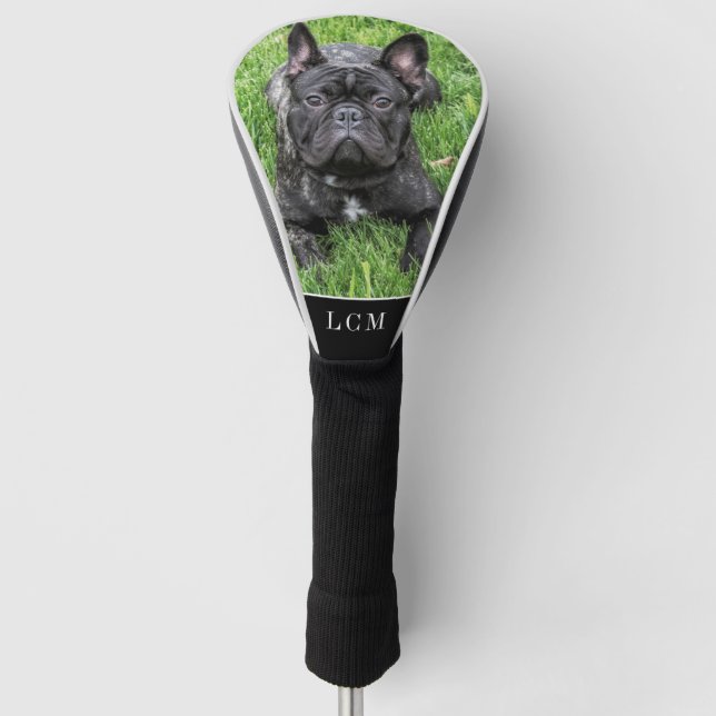 Dog Photo Monogram  Golf Head Cover (Front)
