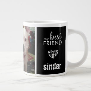 Dog Photo My Best Friend Black Large Coffee Mug