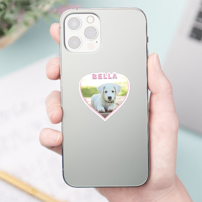 Dog Photo Name Pink Heart Dog Owner Heart (Phone)