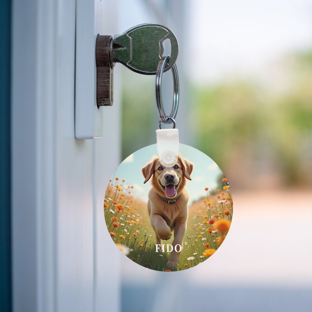 Dog photo name text key ring (Creator Uploaded)