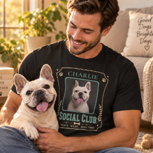 Dog Photo & Name Vintage Social Club T-Shirt