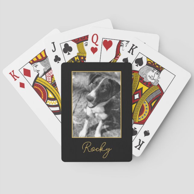 Dog Photo Pet Lover Gift Playing Cards (Back)