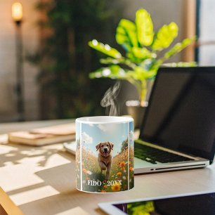 Dog photo pet name text coffee mug