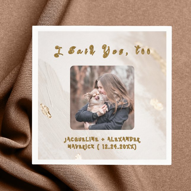 Dog Photo Pet-Themed Engagement Party Napkins (Creator Uploaded)