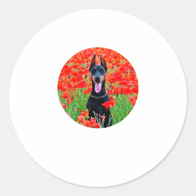 Dog Photo Shirt D Pet Gift  Classic Round Sticker (Front)