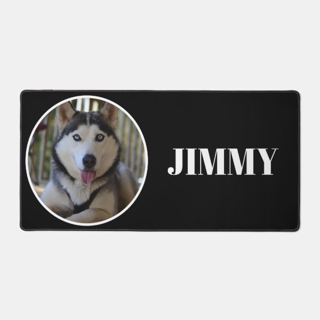Dog Photo Simple Black Custom  Desk Mat (Front)