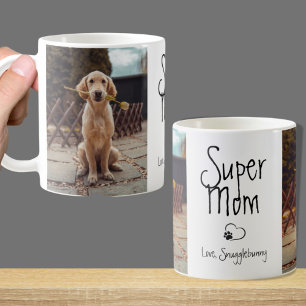 Dog Photo Super Mum Heart Paw Print Coffee Mug